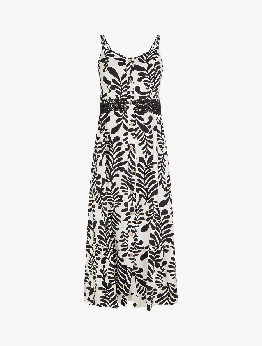 Robe évasée imprimé fantaisie - Noir