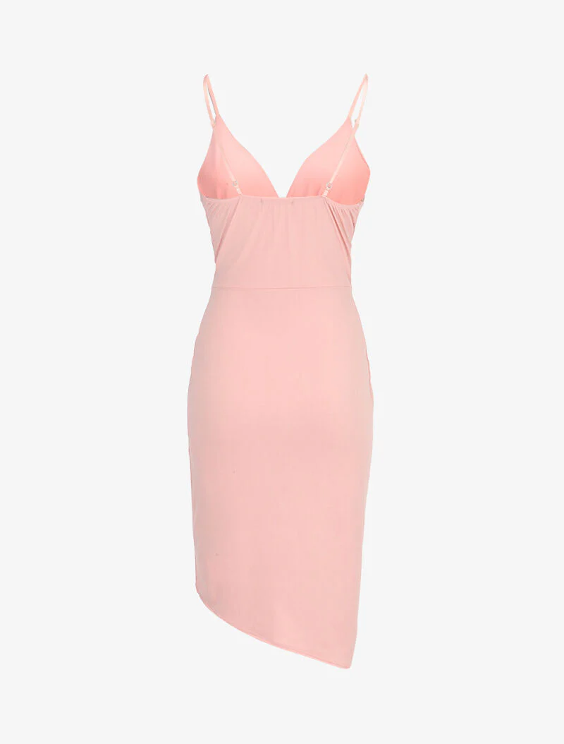 Robe fluide à effet portefeuille - rose - Image 2