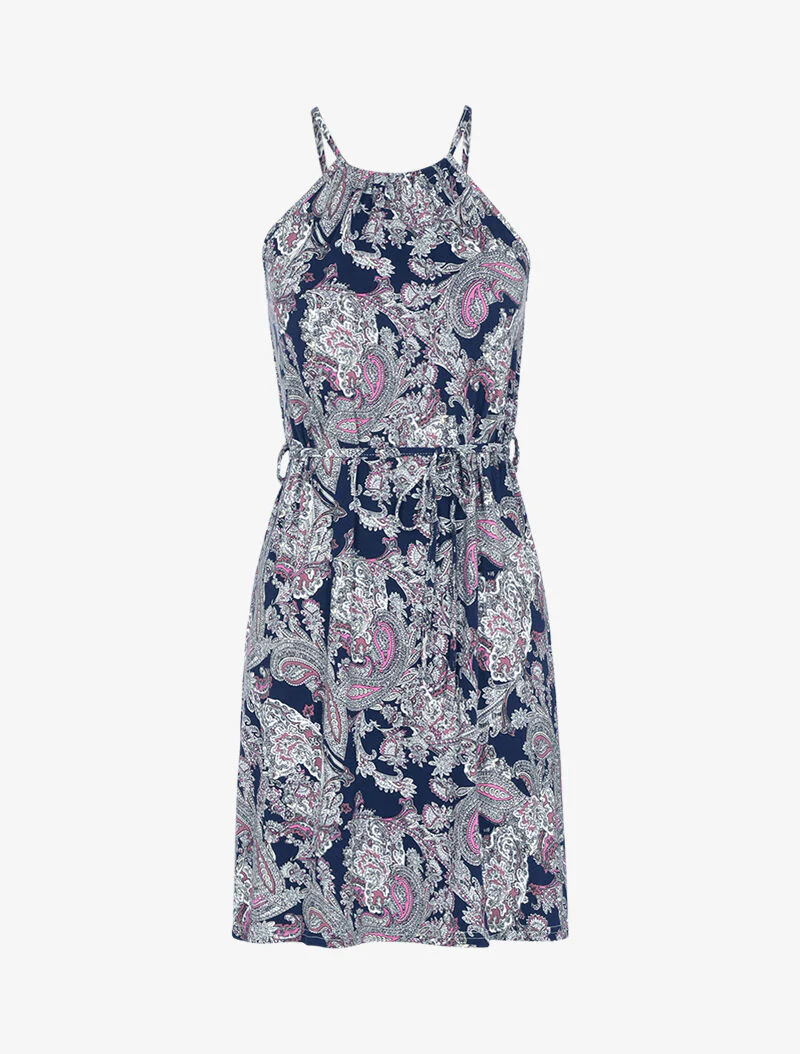 Robe fluide à imprimé cachemire - rose