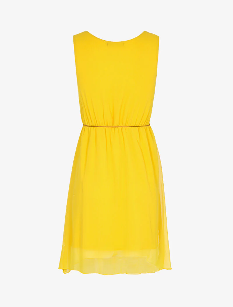 Robe fluide ceinturée - jaune - Image 2