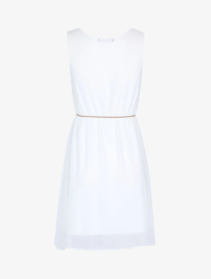 Robe fluide ceinturée - blanc - Image 2