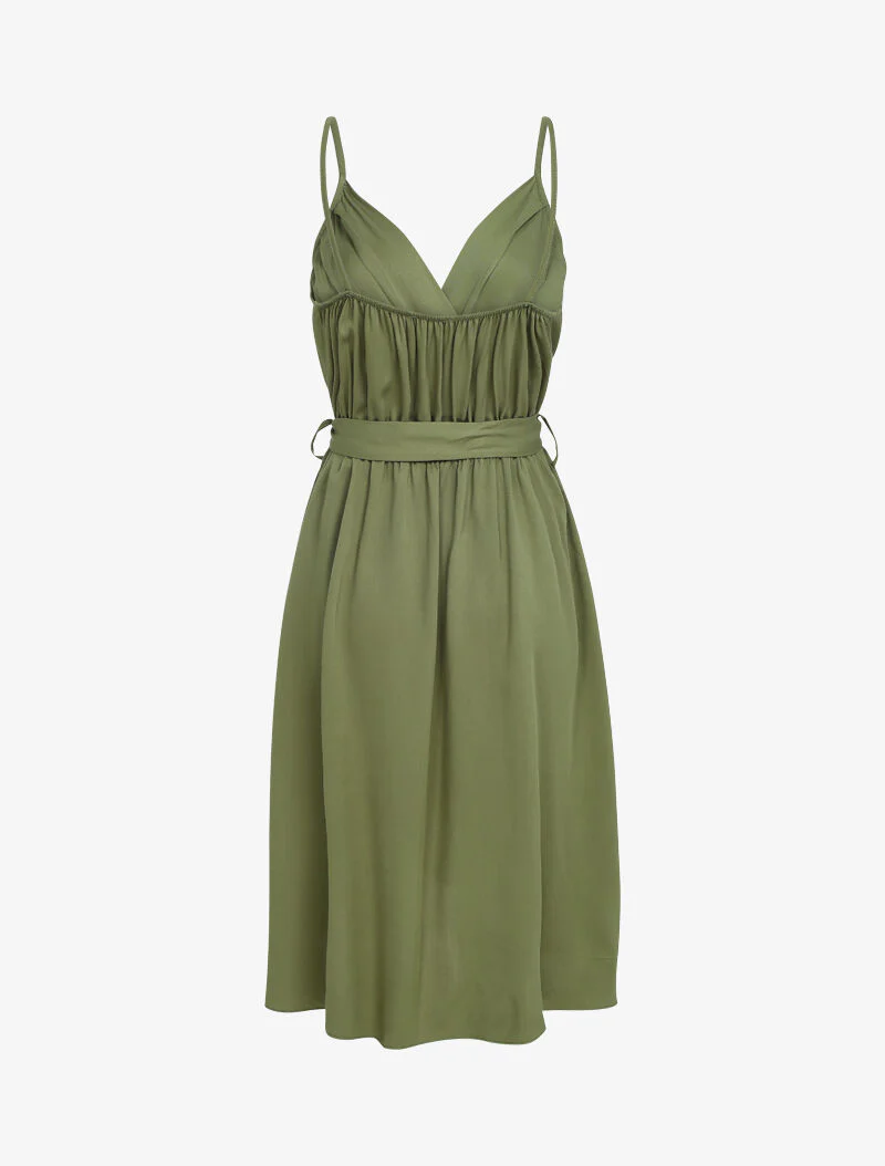 Robe fluide style portefeuille - kaki - Image 2