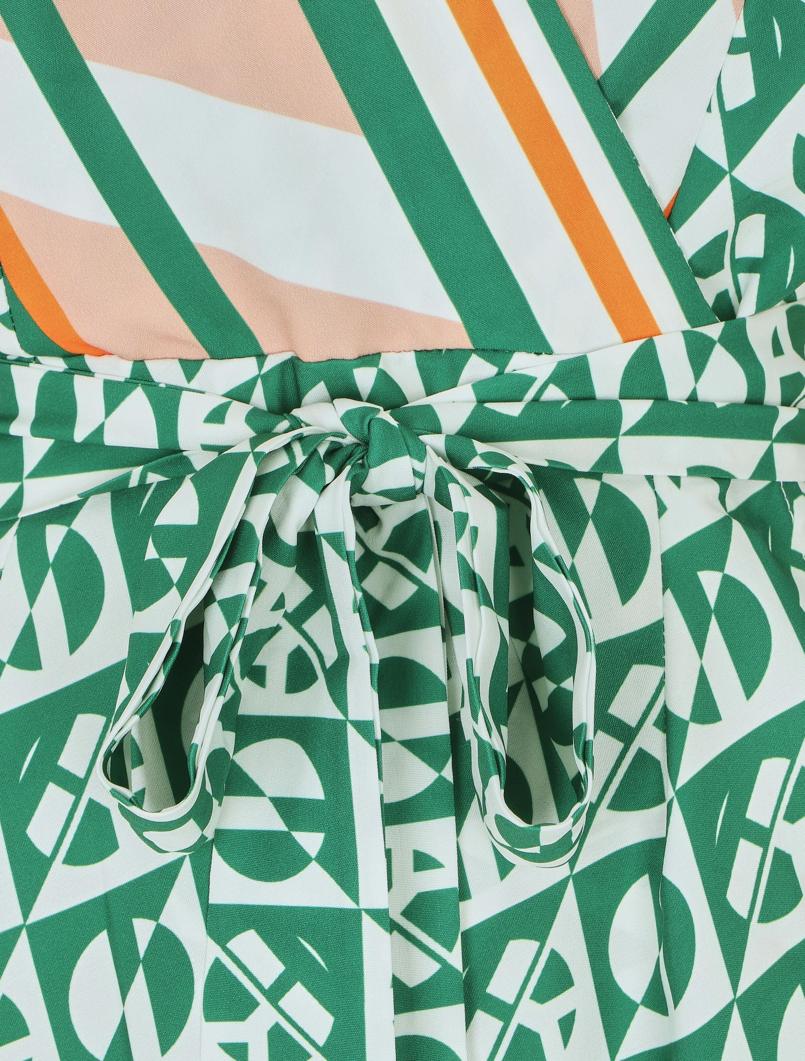 Robe foulard style portefeuille imprimé graphique - Vert - Image 3