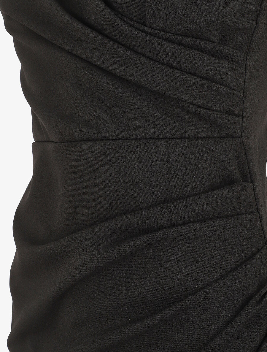 Robe fourreau à bretelles asymétriques - Noir - Image 3