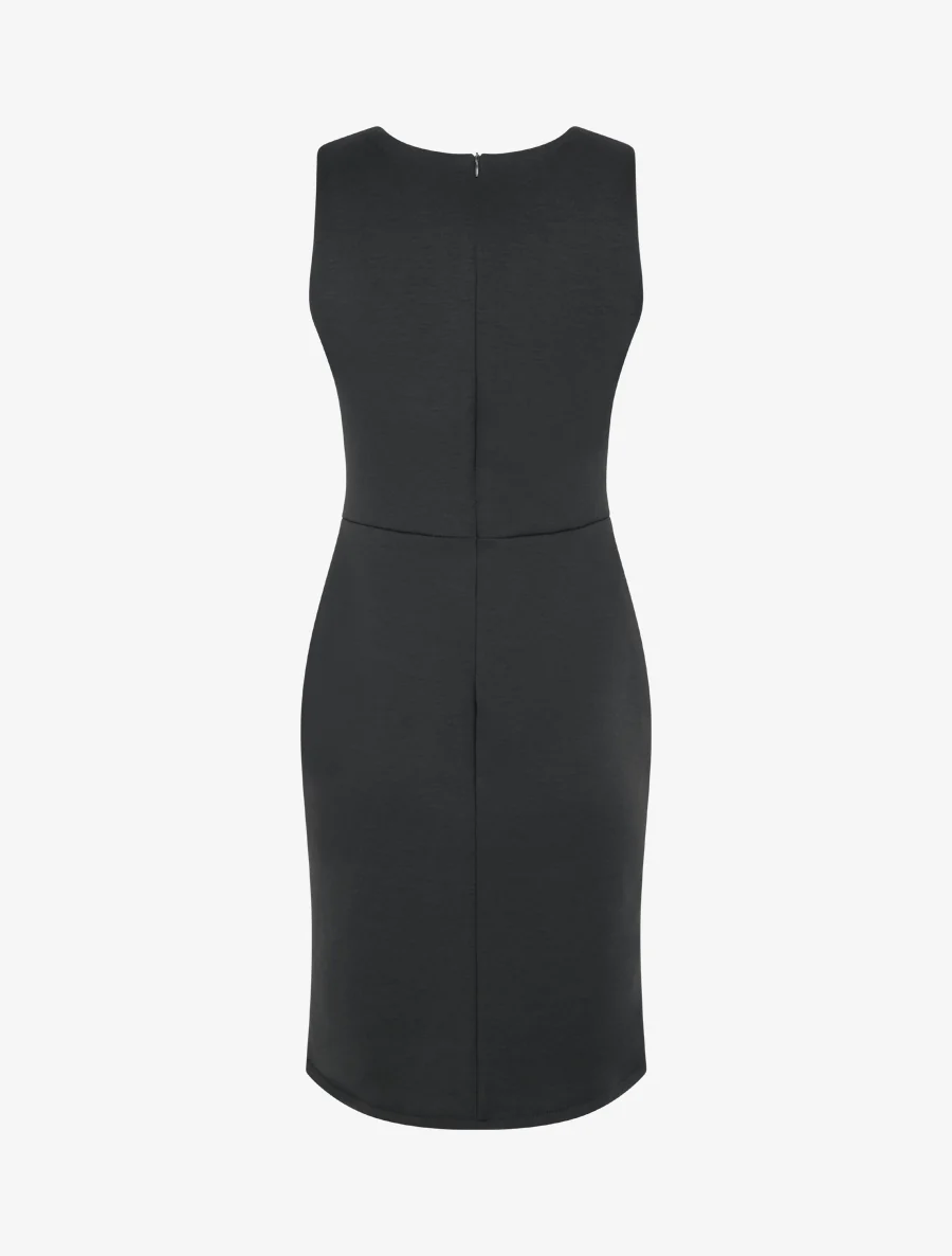 Robe fourreau à empiècement bijou - Noir - Image 2