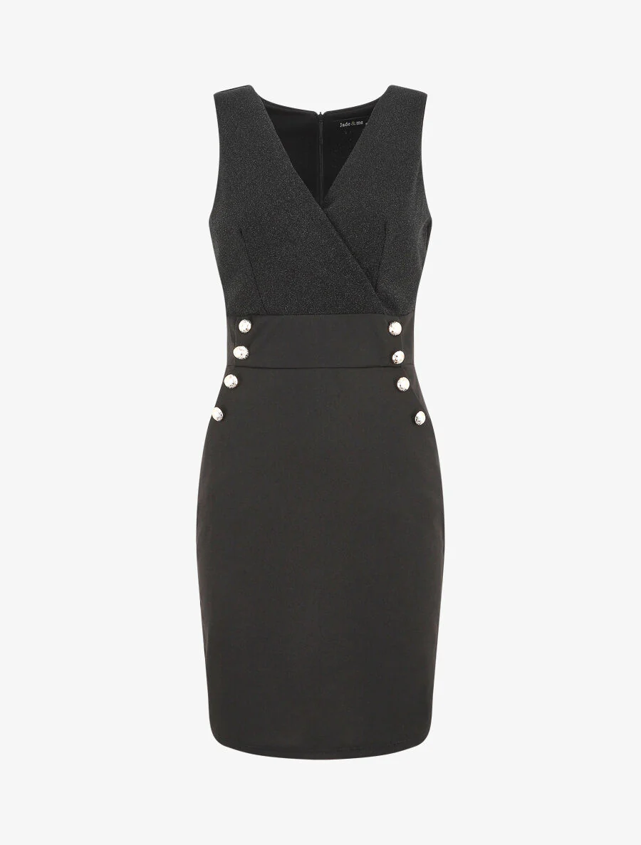 Robe fourreau à paillettes - Noir