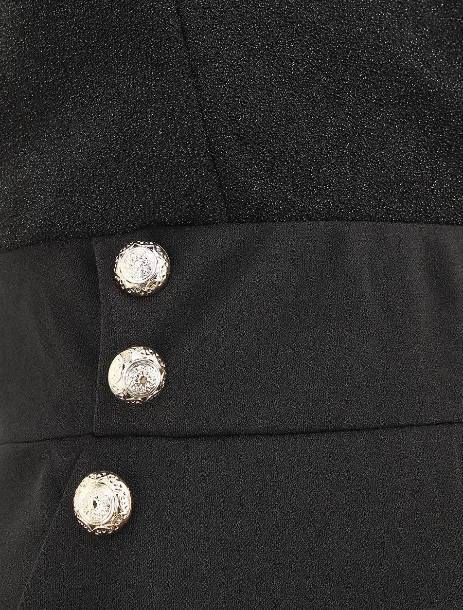 Robe fourreau à paillettes - Noir - Image 3