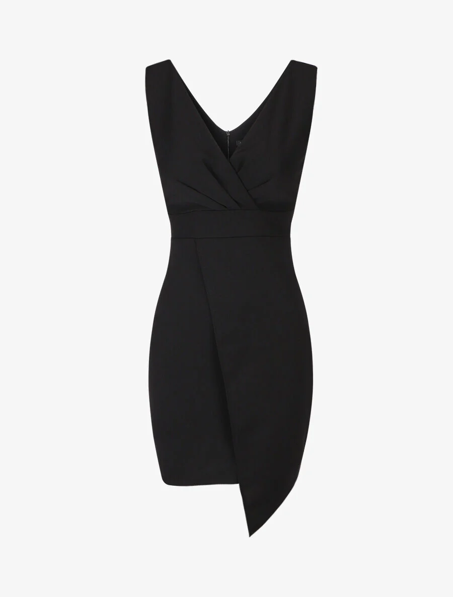 Robe fourreau cache-coeur - Noir