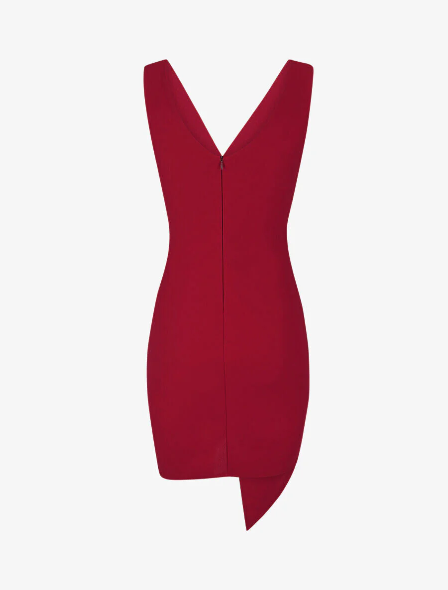 Robe fourreau cache-coeur - Rouge - Image 3