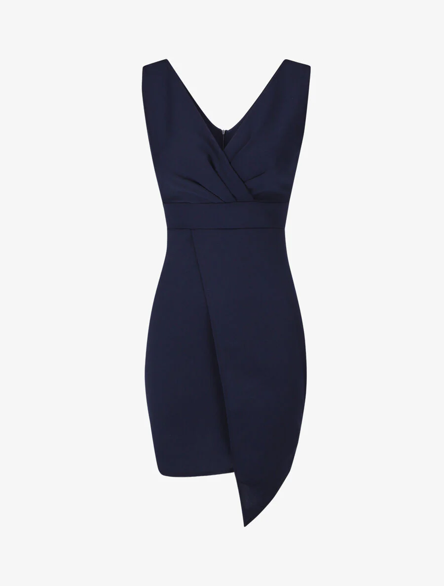 Robe fourreau cache-coeur - Marine - Image 2