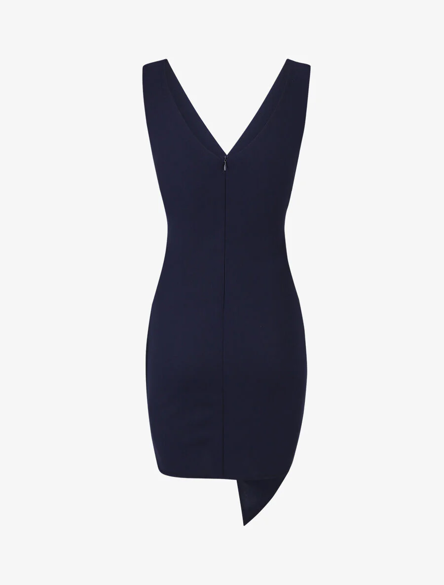 Robe fourreau cache-coeur - Marine - Image 3