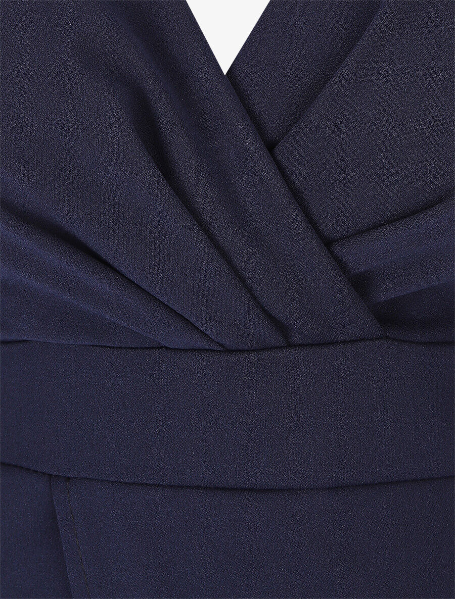 Robe fourreau cache-coeur - Marine - Image 4