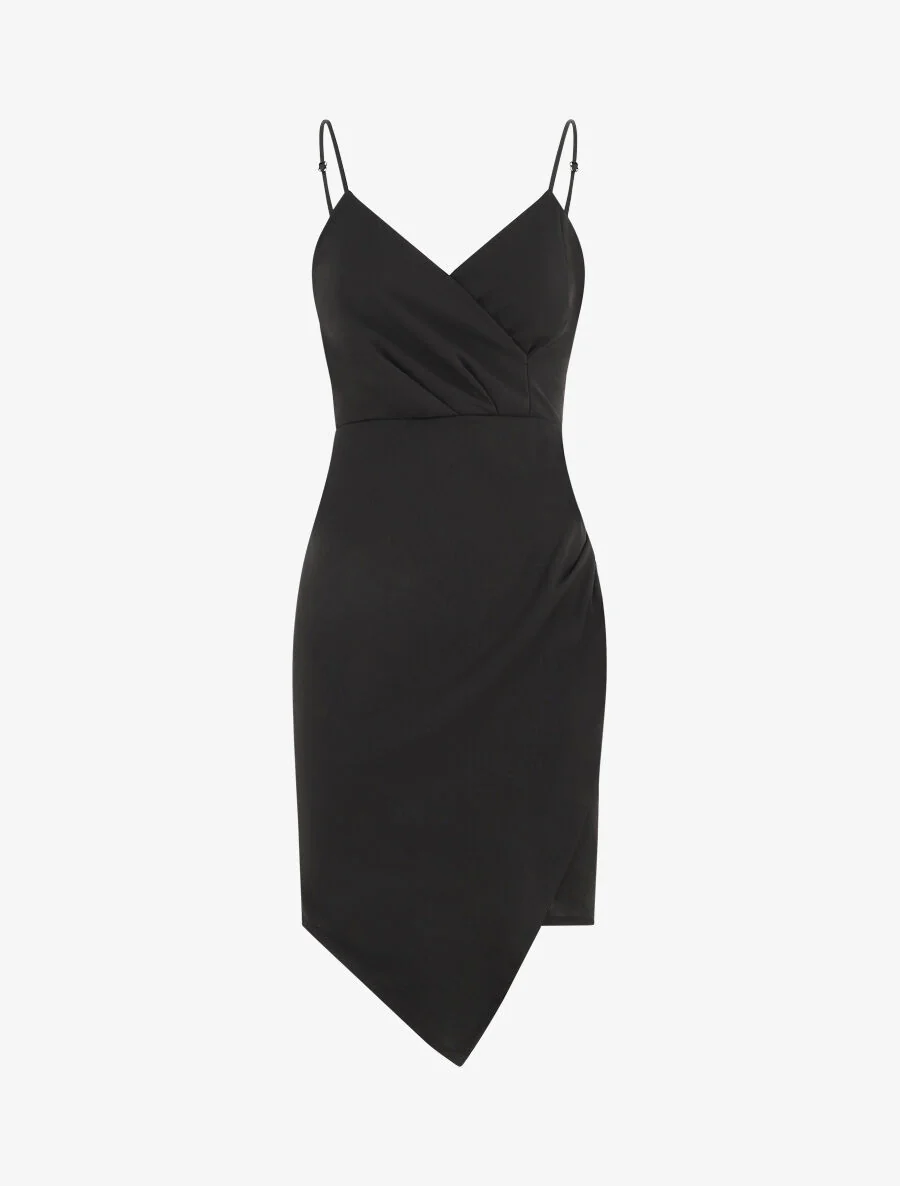 Robe fourreau style portefeuille - Noir