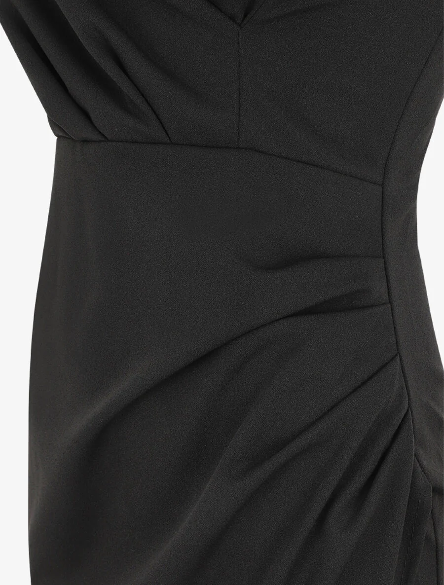 Robe fourreau style portefeuille - Noir - Image 3