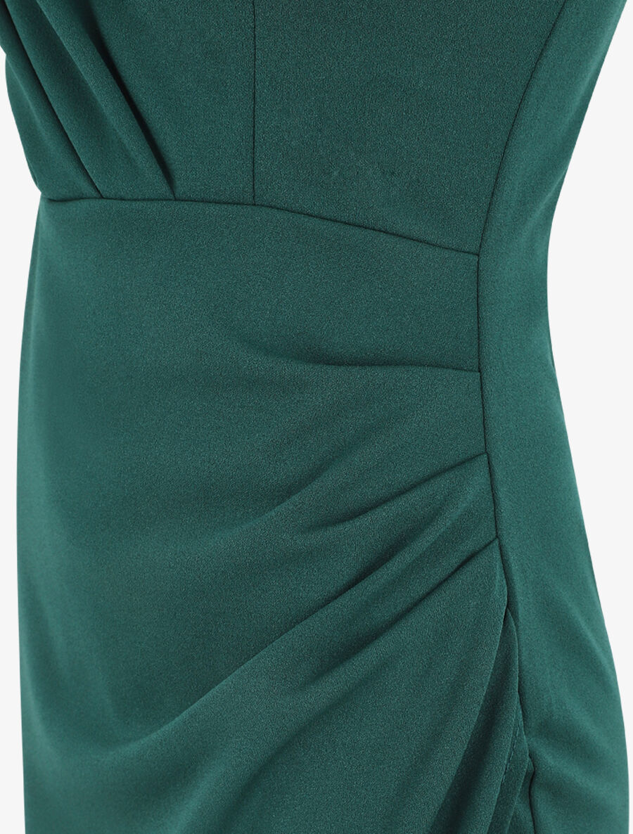 Robe fourreau style portefeuille - Vert sapin - Image 4