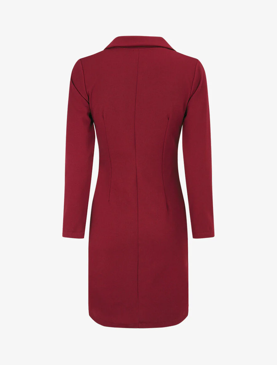 Robe fourreau style tailleur - Lie de vin - Image 2