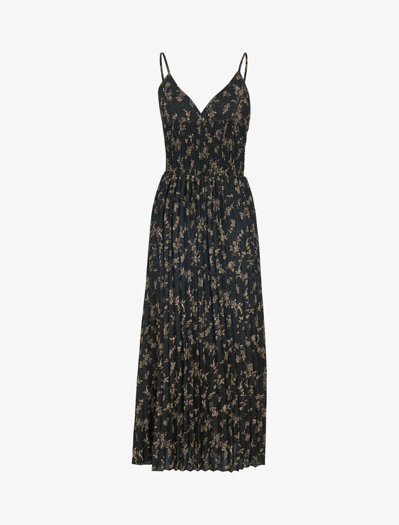 Robe gaufrée à imprimé fleuri - noir - Image 2