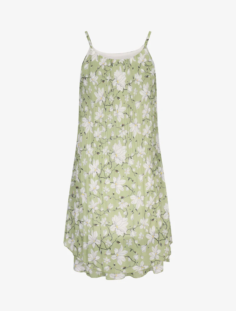Robe gaufrée à imprimé floral - vert anis - Image 2