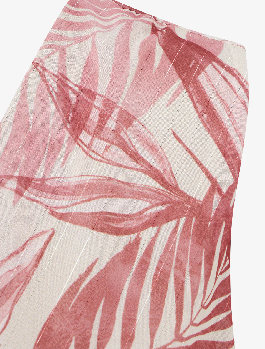 Robe imprimé feuillage à rayures irisés - Vieux rose - Image 3