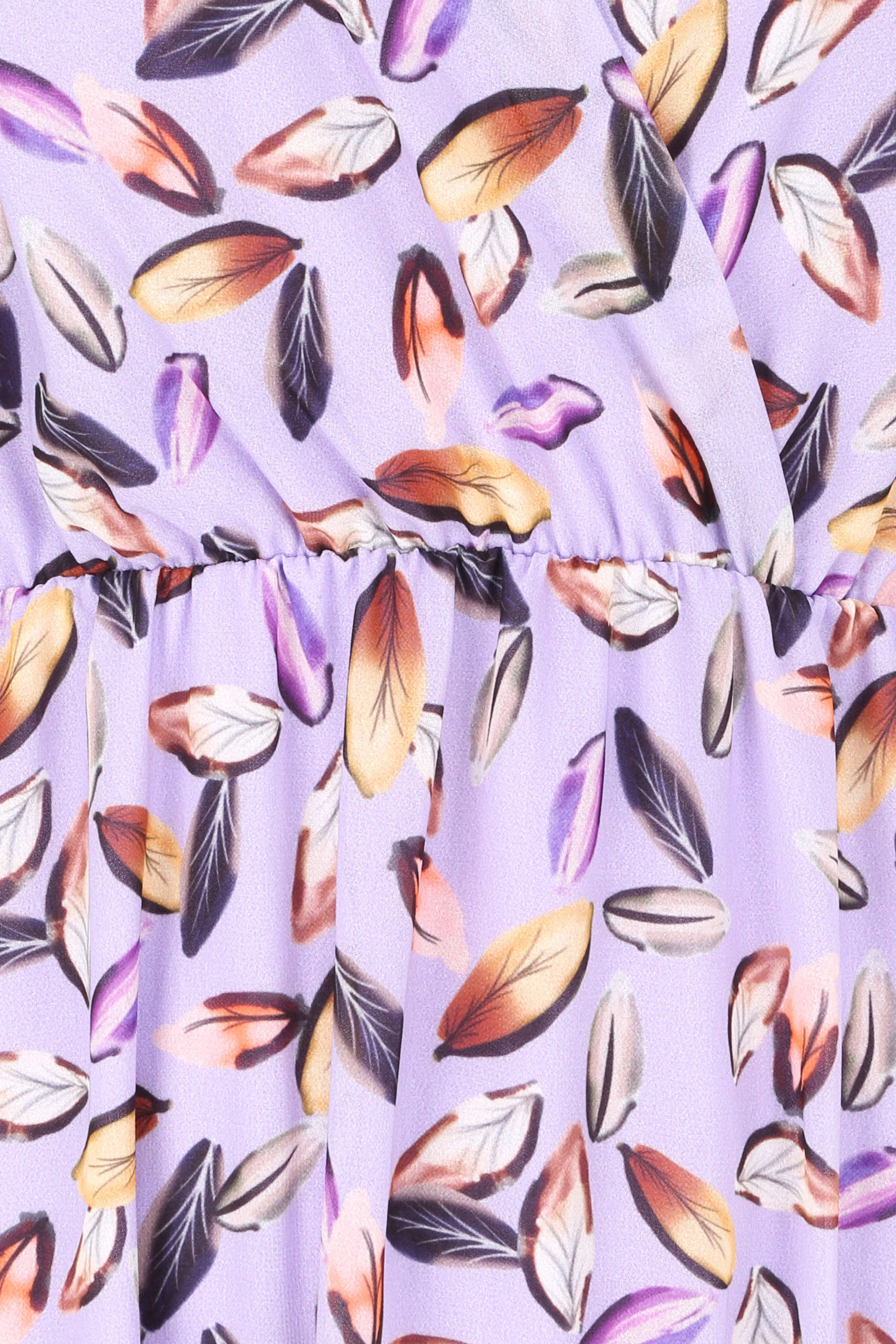 Robe imprimé feuilles à bretelles à détail noeud - Lilas - Image 3