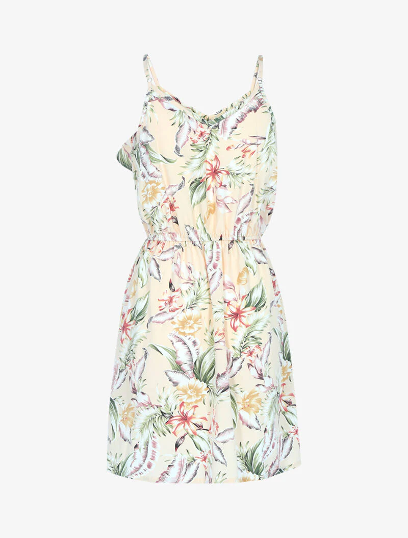 Robe imprimée à encolure volantée - beige - Image 2
