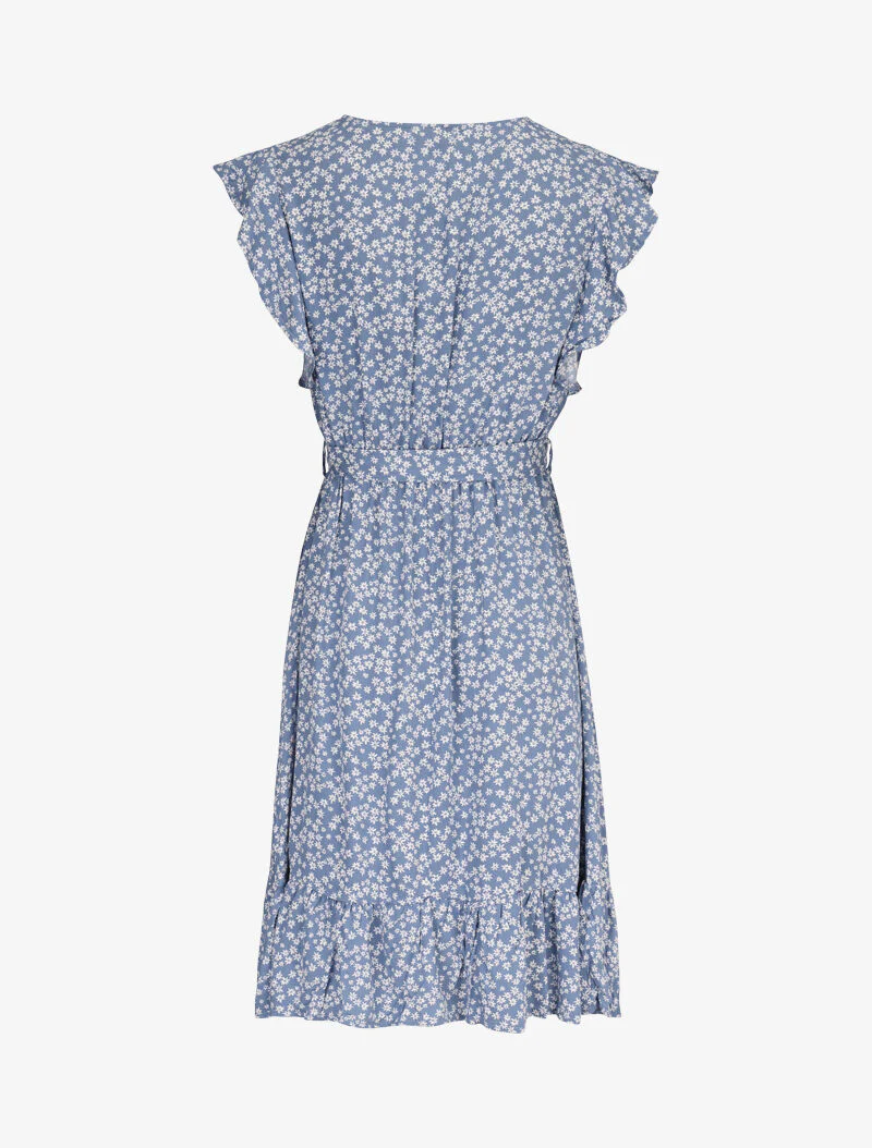 Robe légère à bords volantés et à imprimé - bleu - Image 2