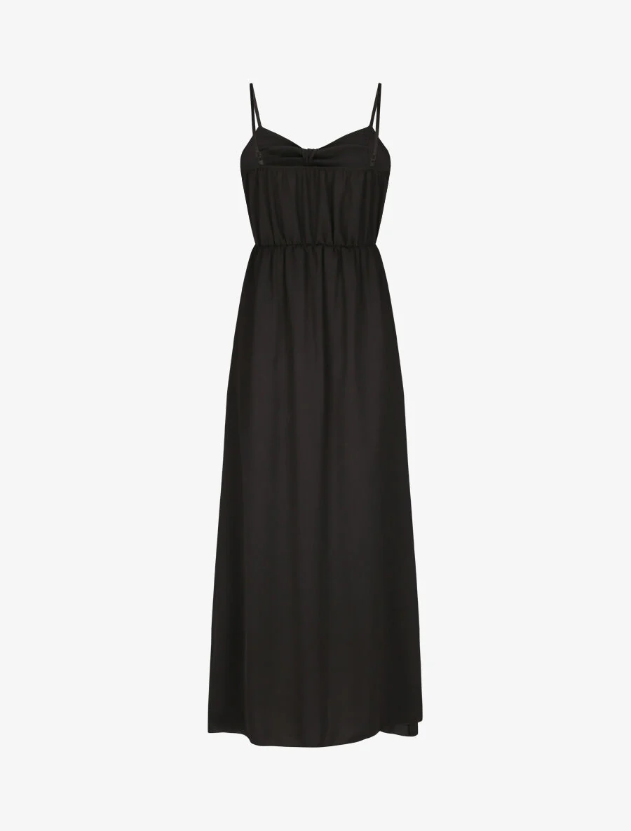 Robe longue à boutons stylisés - Noir - Image 2