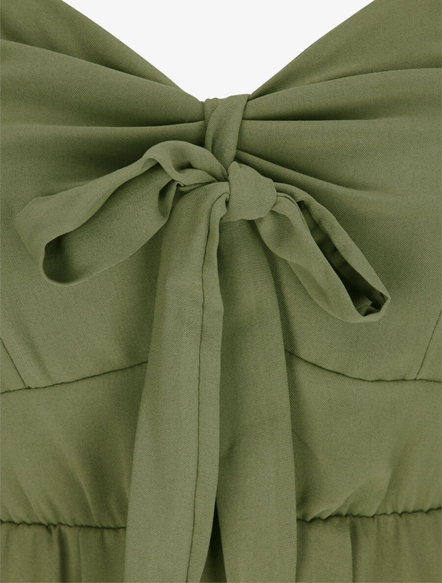 Robe longue à boutons stylisés - Kaki - Image 3