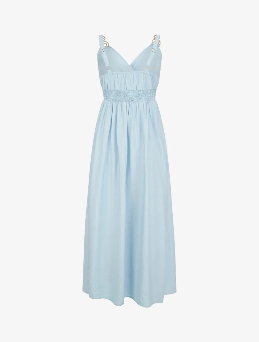 Robe longue à bretelles bijoux - Bleu ciel - Image 2