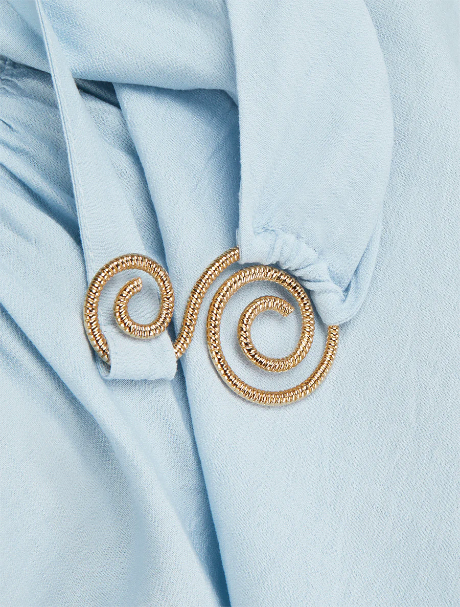 Robe longue à bretelles bijoux - Bleu ciel - Image 3