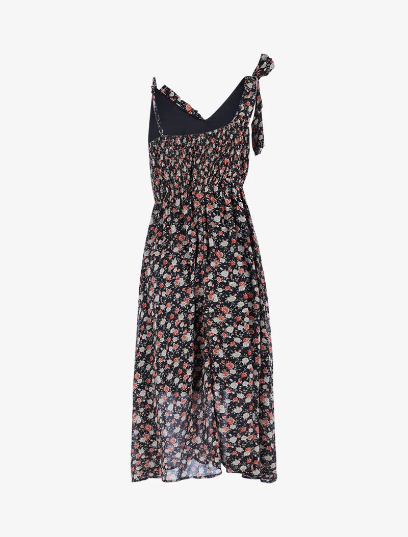 Robe longue à bretelles dépareillées - noir - Image 2