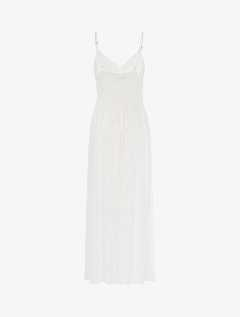 Robe longue à buste en crochet - blanc - Image 2