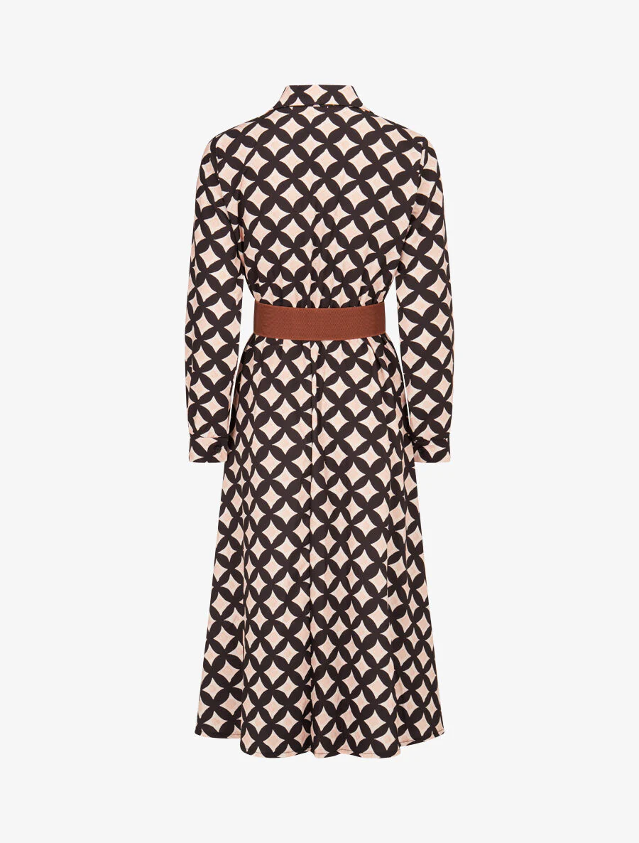 Robe longue à carreaux style 70's - Noir - Image 2