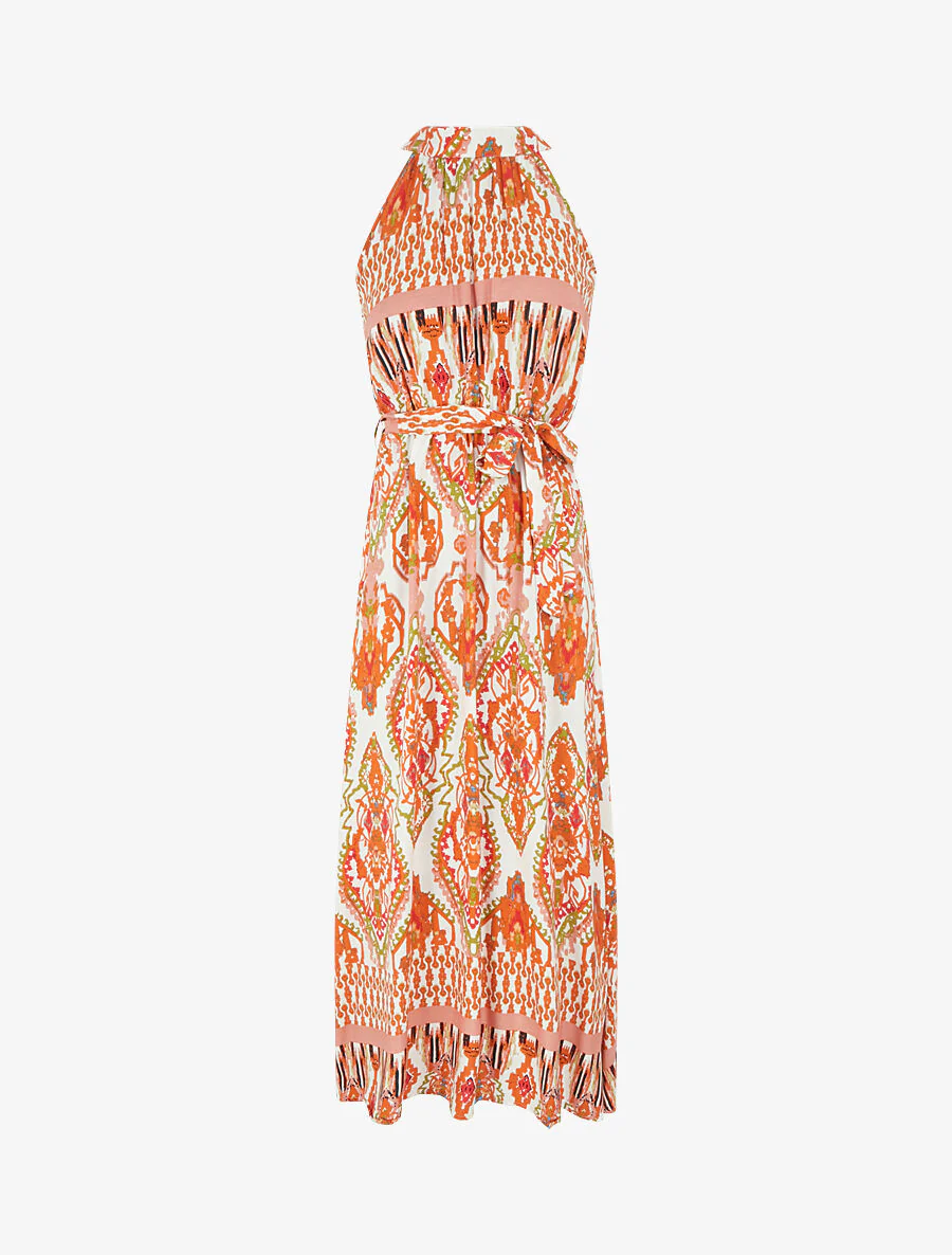 Robe longue à col américain - Blanc