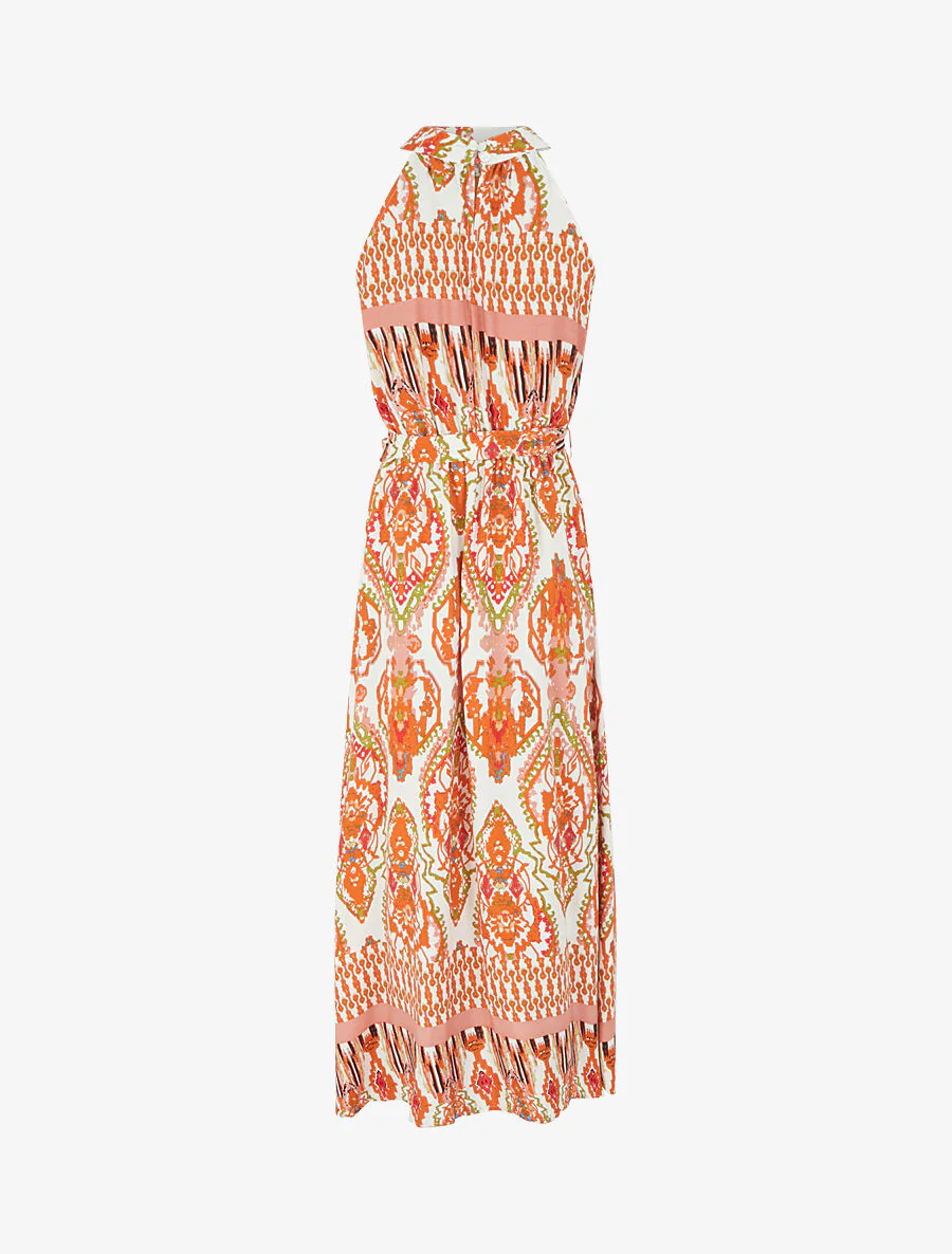 Robe longue à col américain - Blanc - Image 2