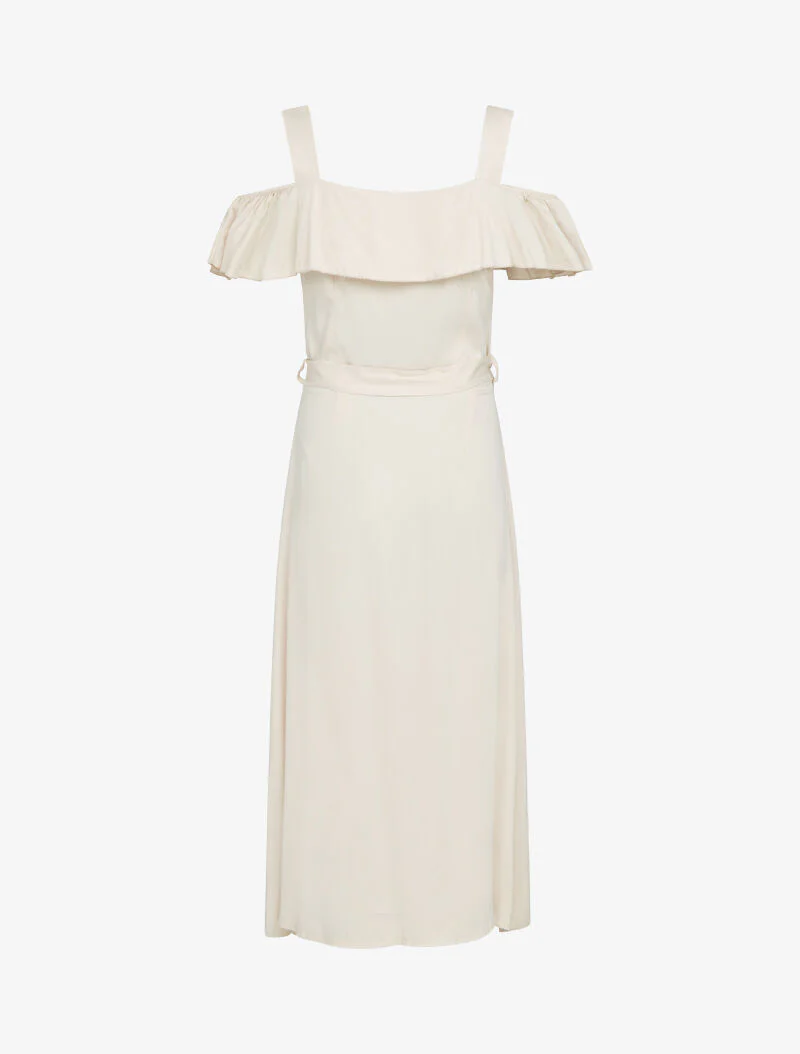 Robe longue à épaules dénudées - beige - Image 2