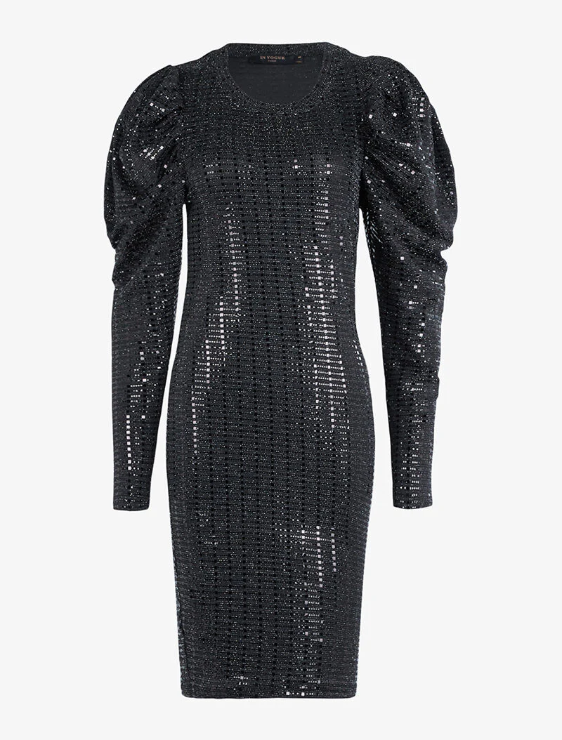 Robe longue à facettes - noir