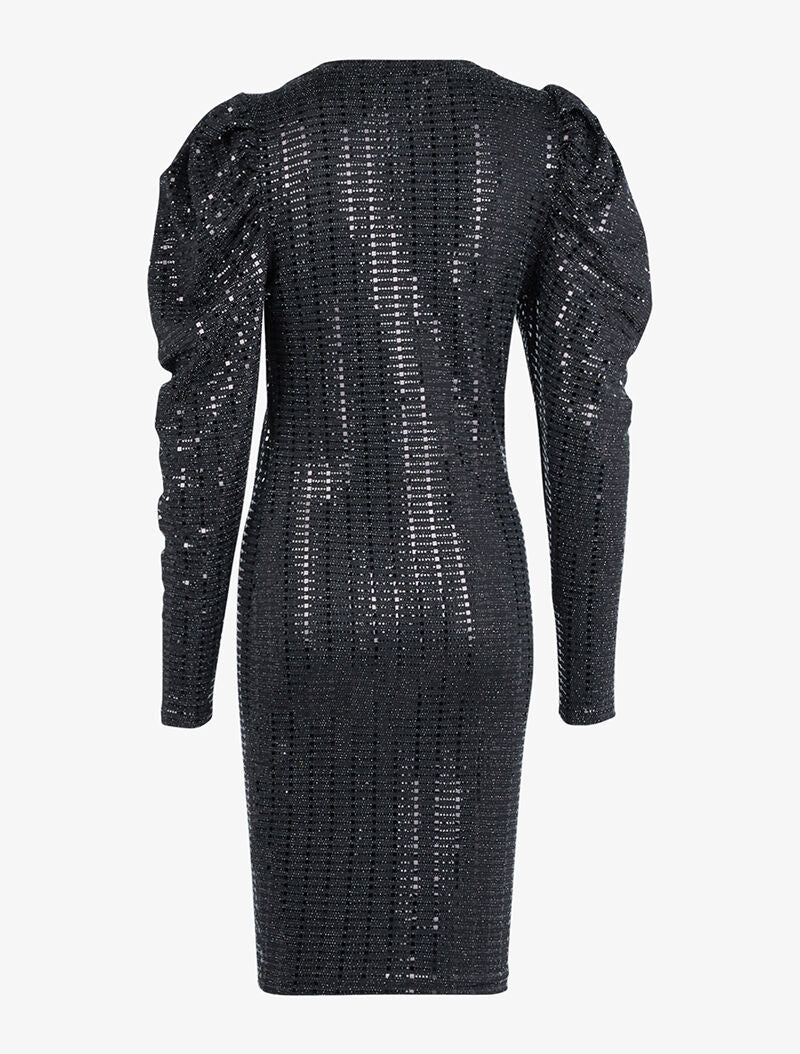 Robe longue à facettes - noir - Image 2