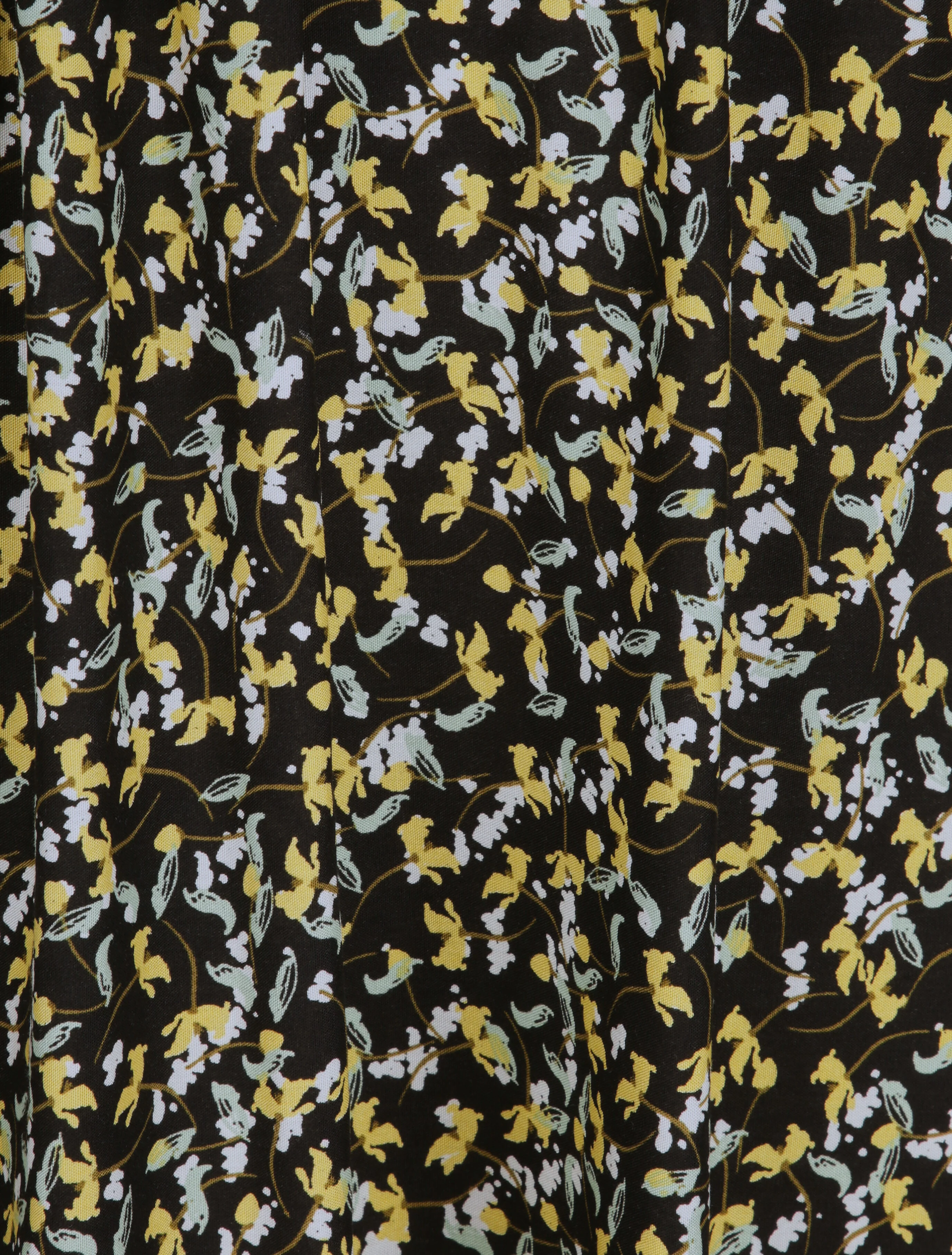 Robe longue à fleurs graphiques et à fines broderies - Noir - Image 4