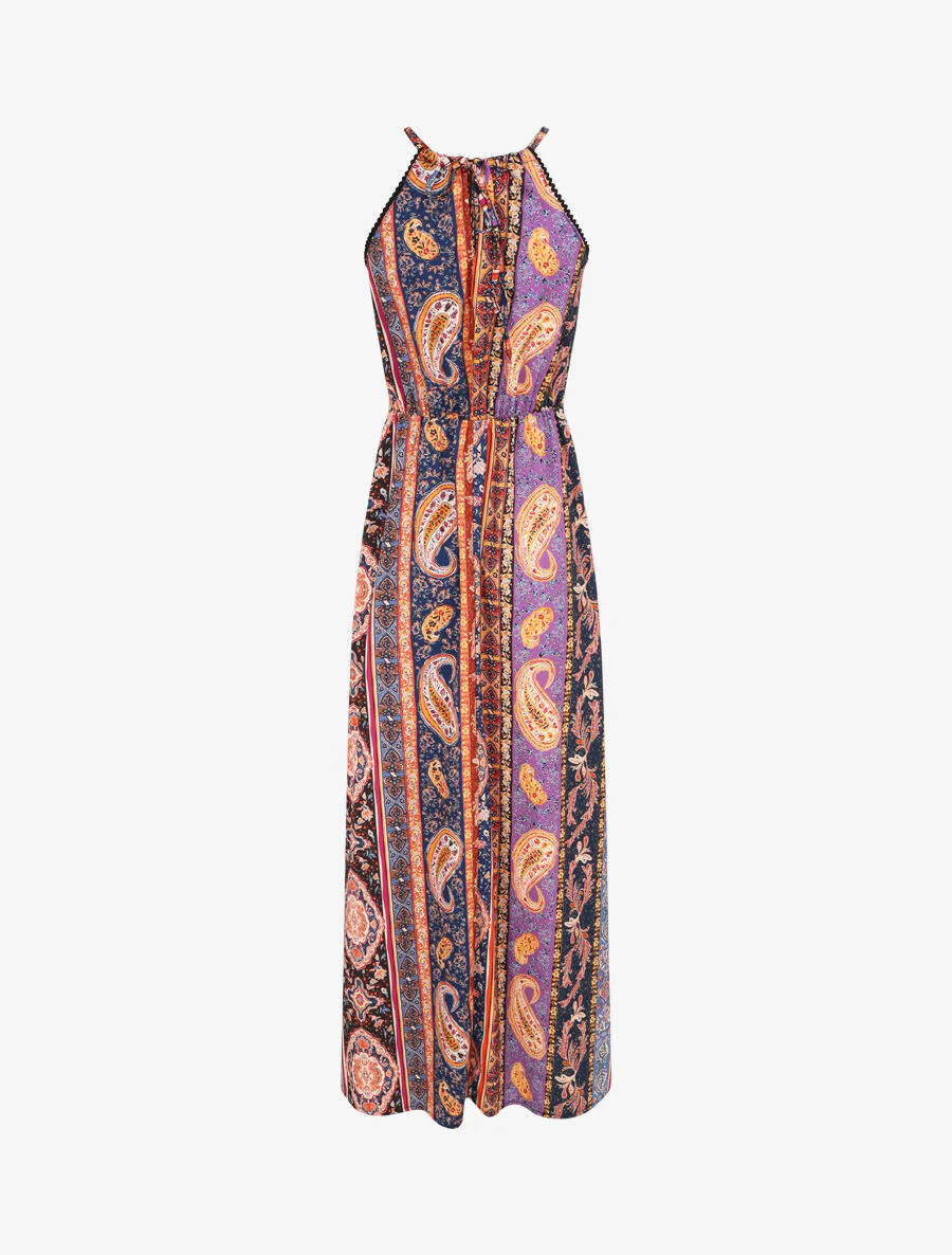 Robe longue à imprimé cachemire - Marine - Image 2