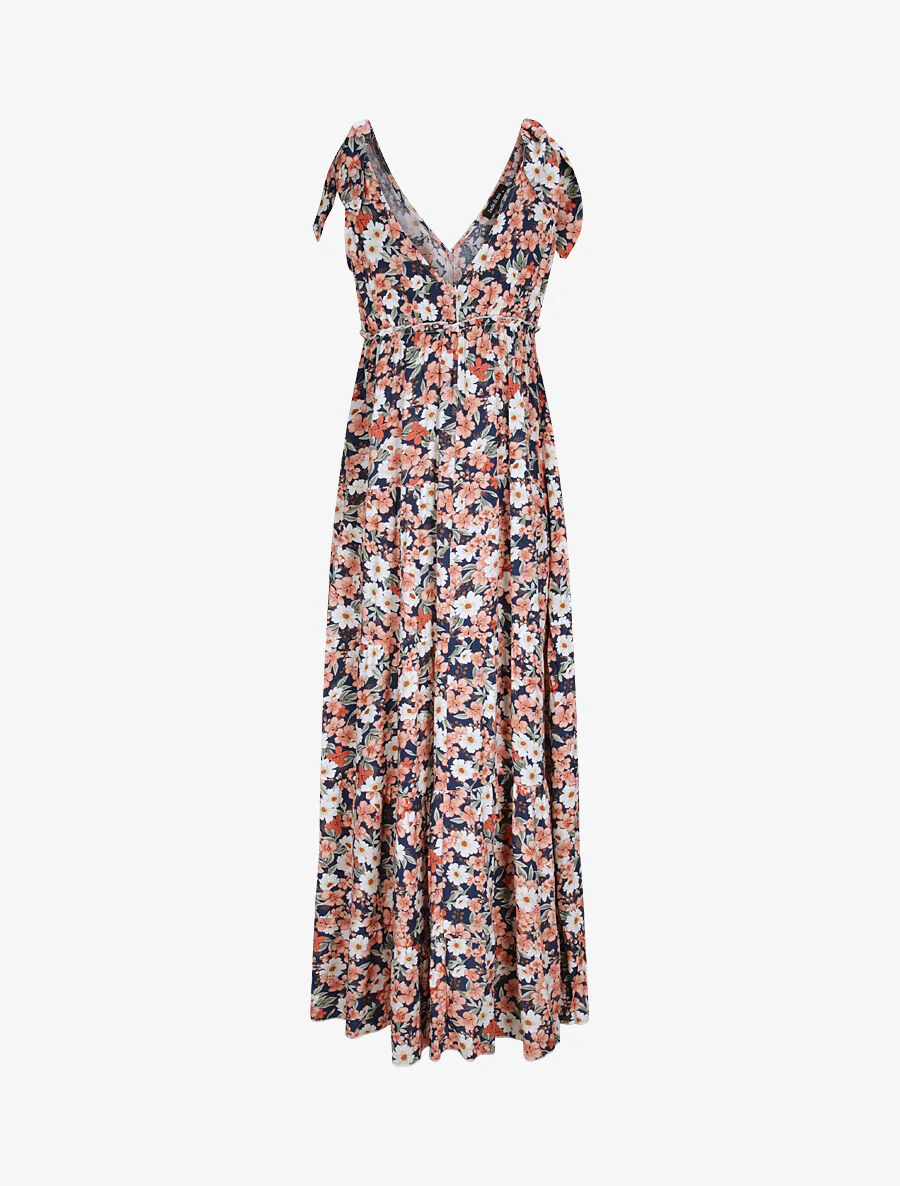 Robe longue à imprimé fleuri - Marine - Image 2