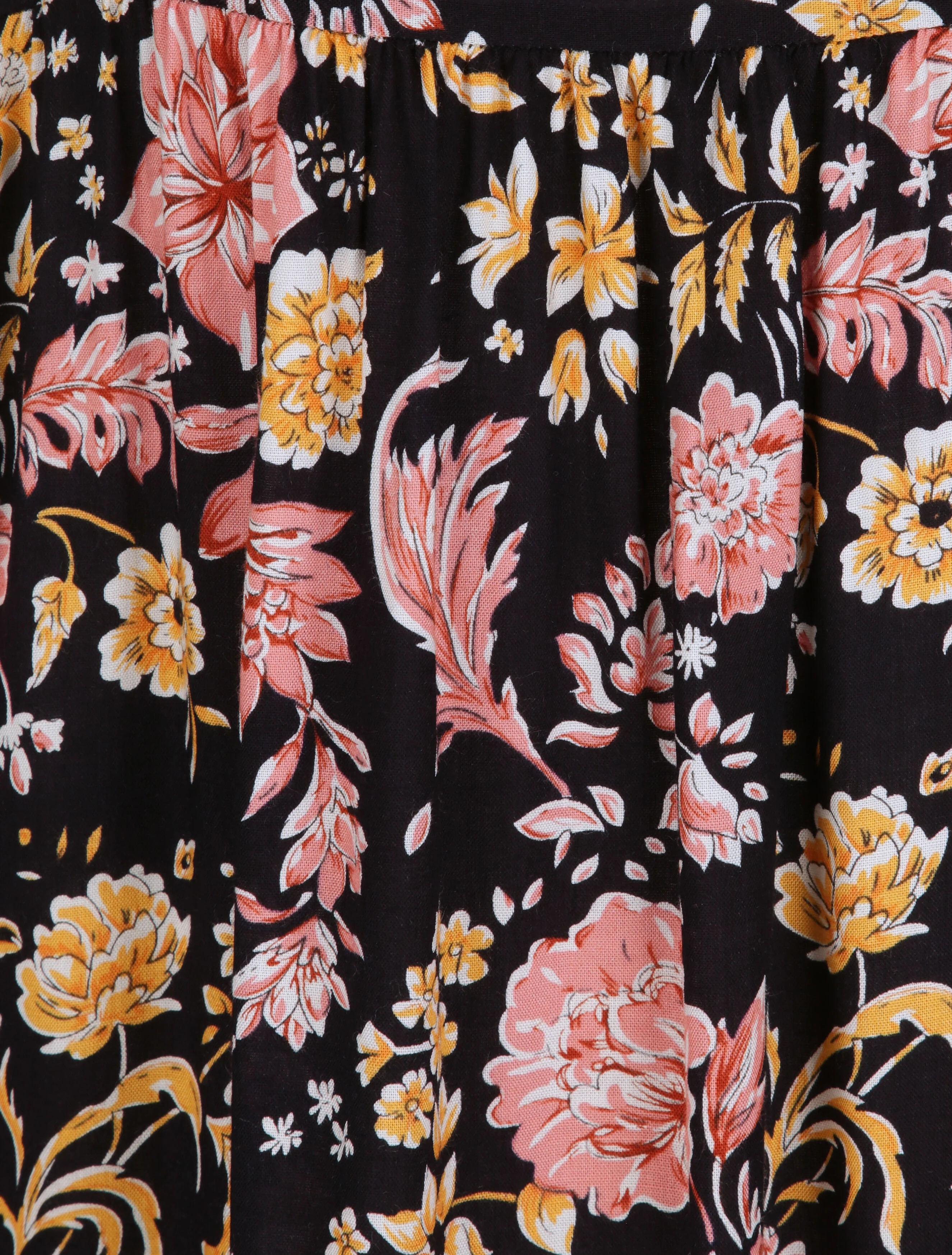 Robe longue à imprimé fleuri - Noir - Image 4
