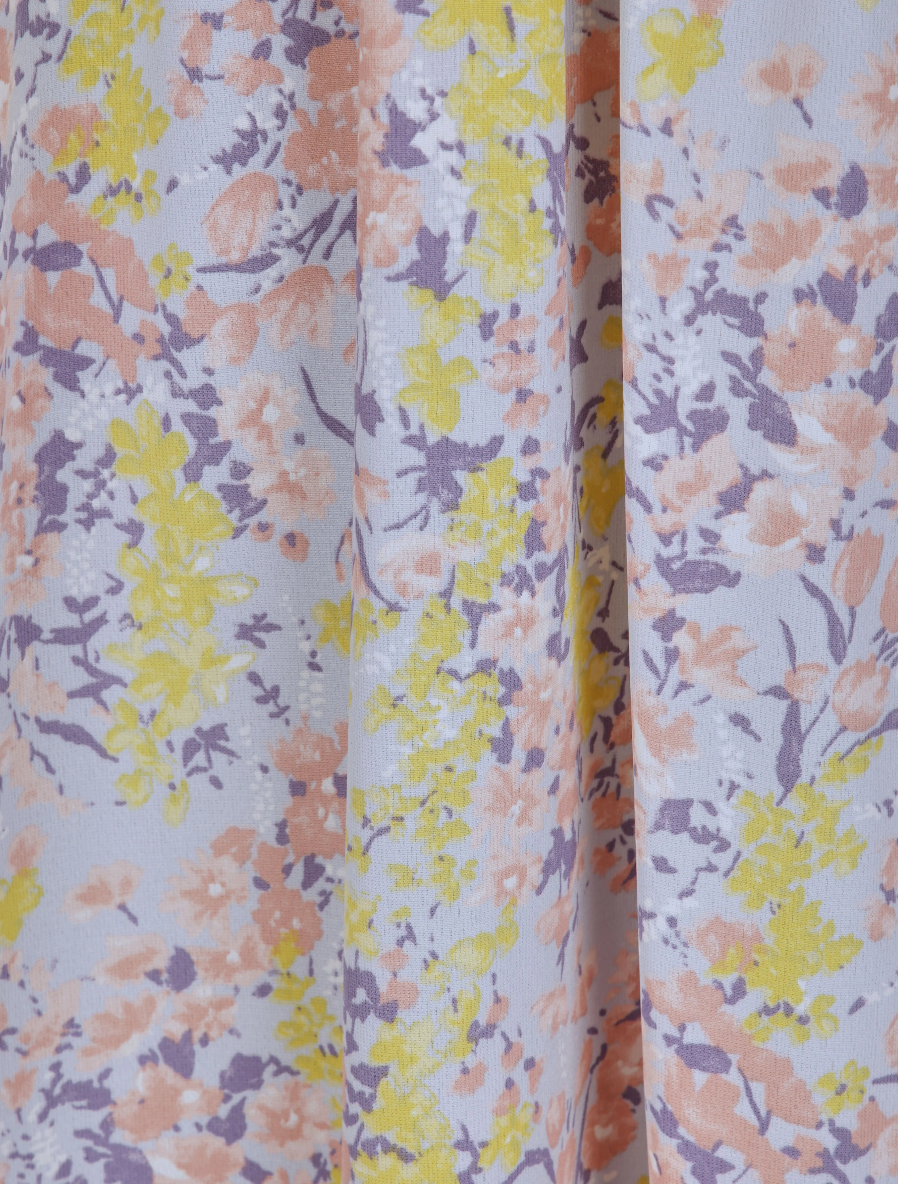 Robe longue à imprimé fleurs printanières - Bleu ciel - Image 3