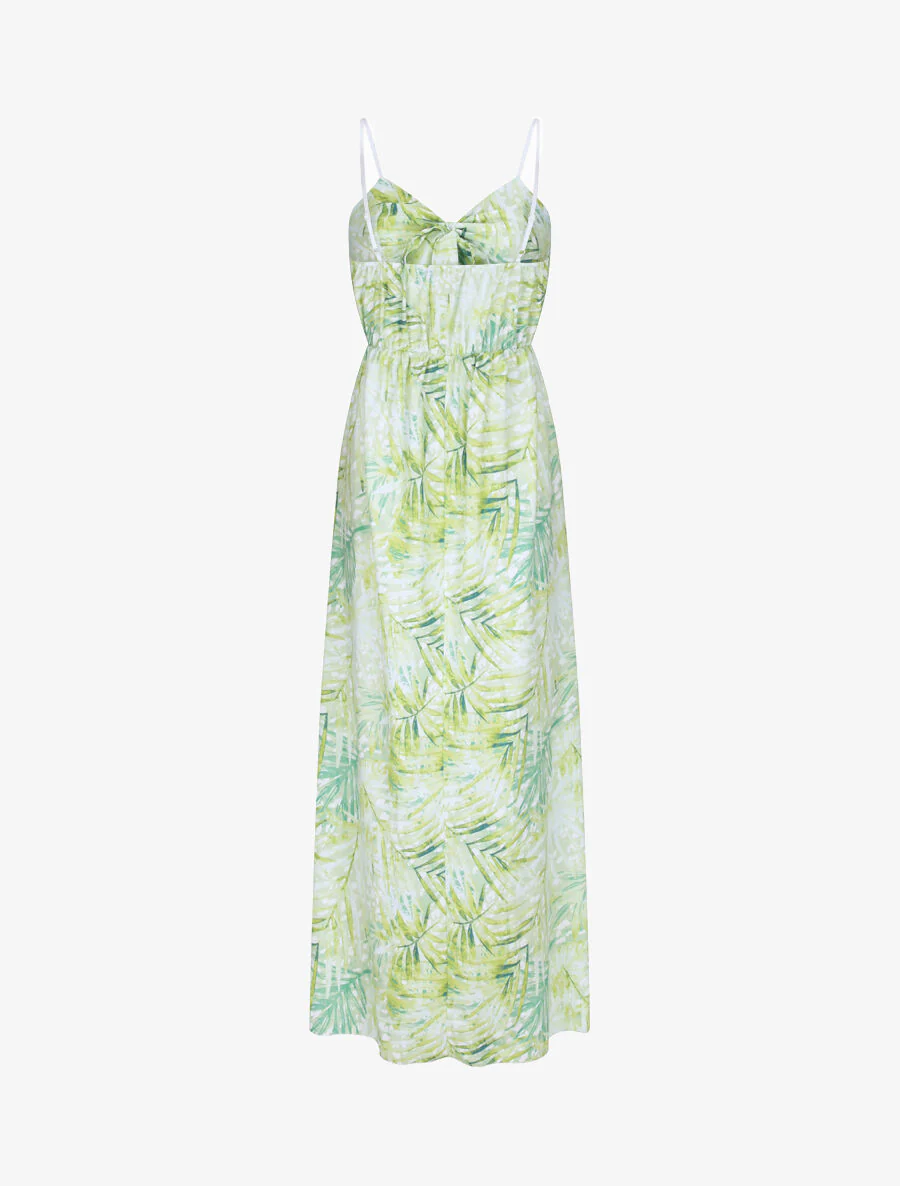 Robe longue à imprimé fleurs tropicales - Vert d'eau - Image 2