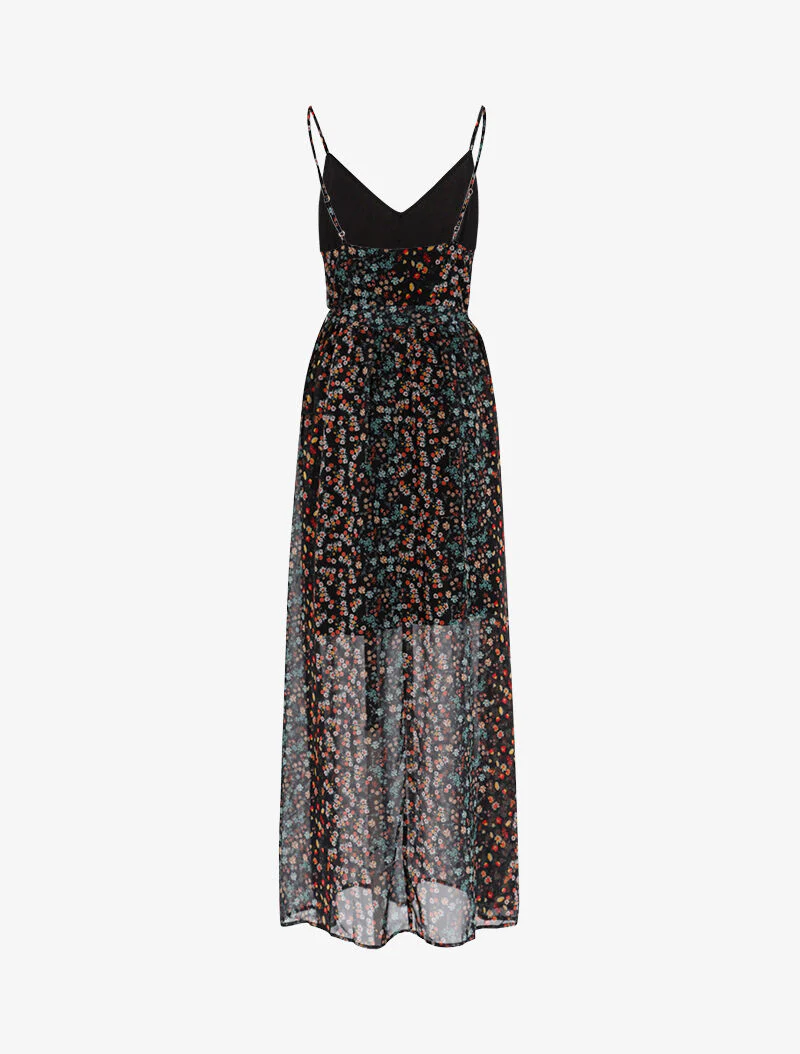 Robe longue à imprimé floral - noir - Image 2
