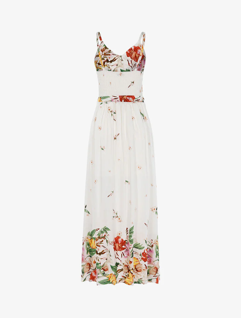 Robe longue à imprimé floral - blanc - Image 2
