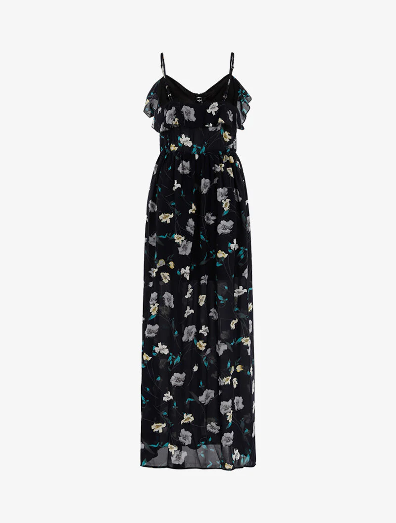 Robe longue à imprimé floral - marine - Image 2