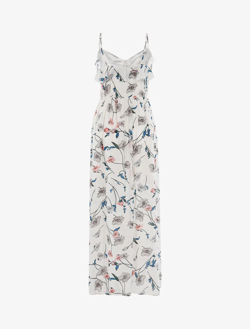 Robe longue à imprimé floral - ecru - Image 2