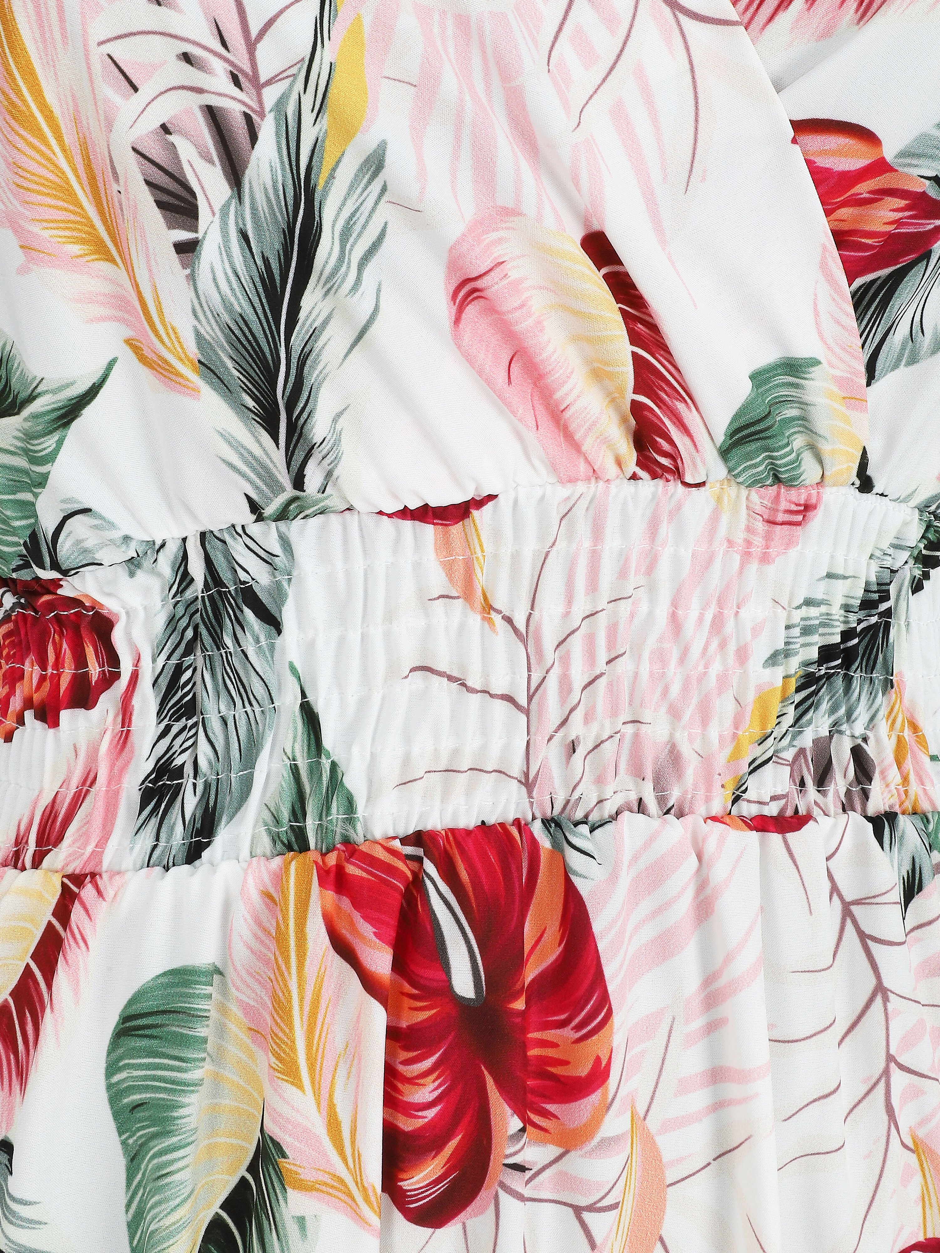 Robe longue à imprimé floral - Blanc - Image 3