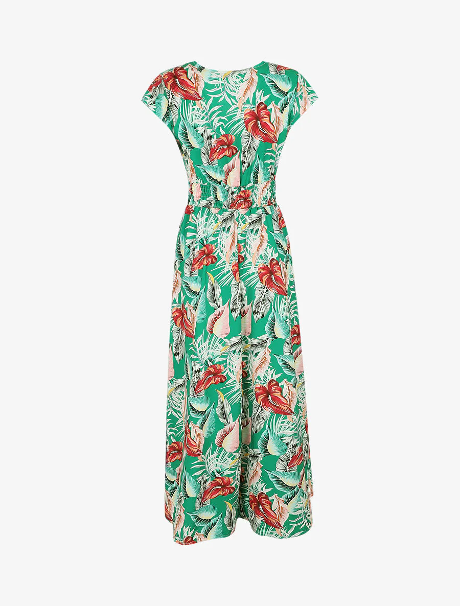 Robe longue à imprimé floral - Vert - Image 2